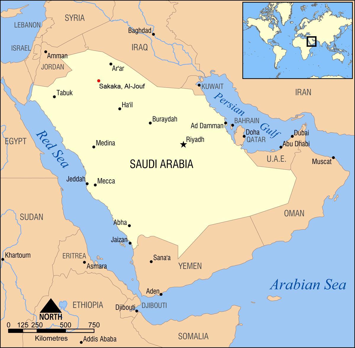 al jouf mapa sa Saudi Arabia