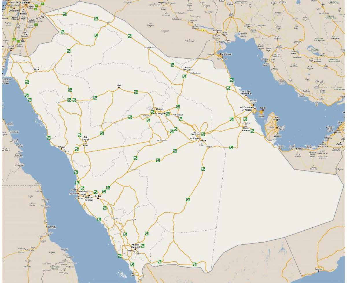 Mapa ng detalyadong Saudi Arabia
