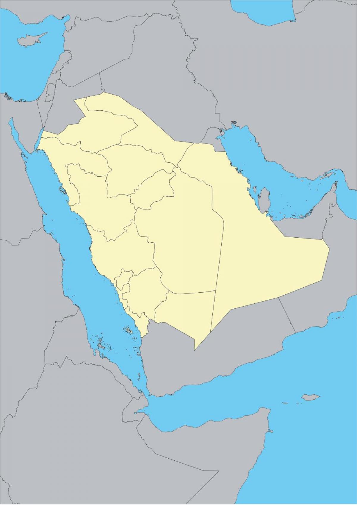 blangkong mapa ng Saudi Arabia