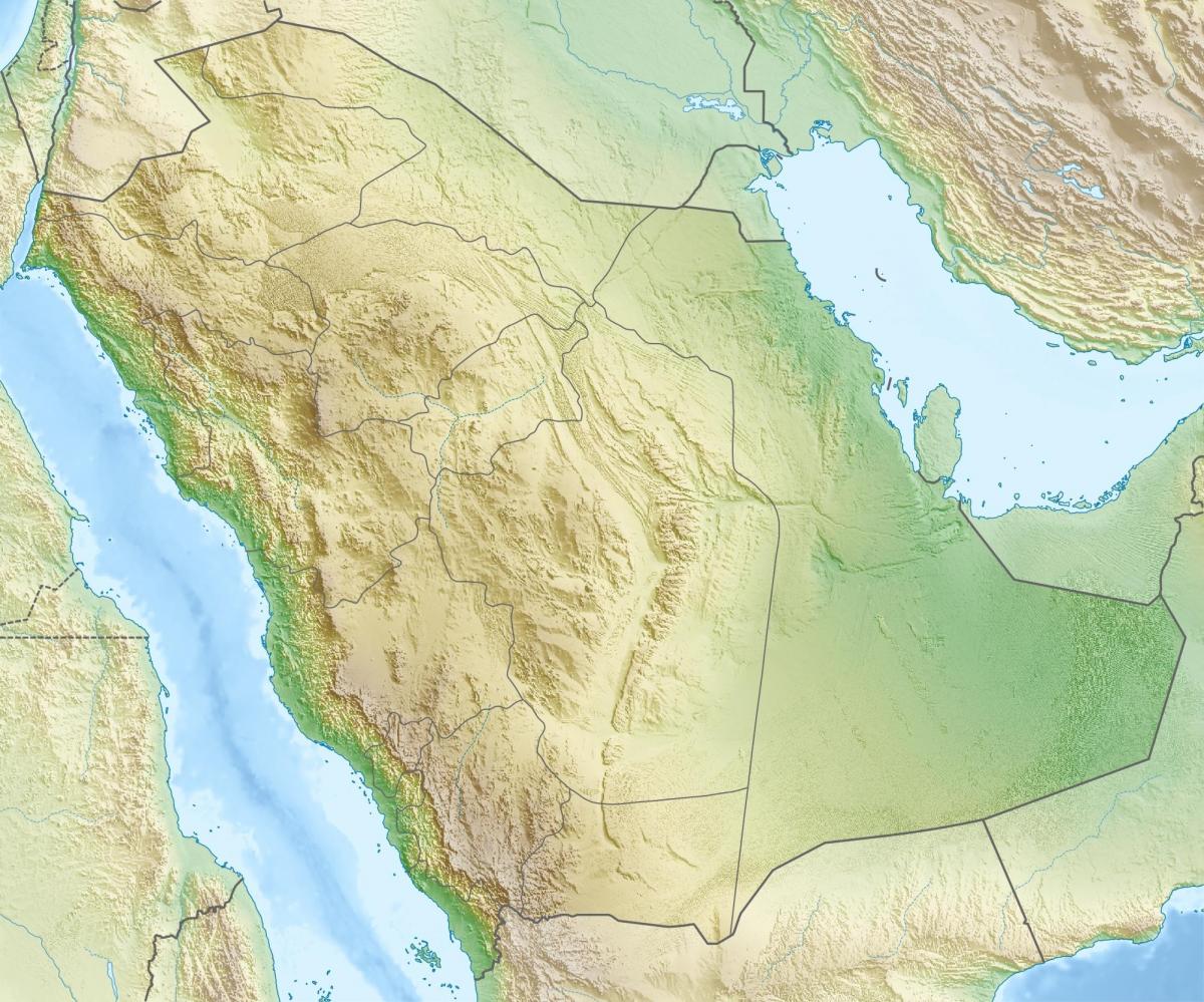Mapa ng Saudi Arabia bundok