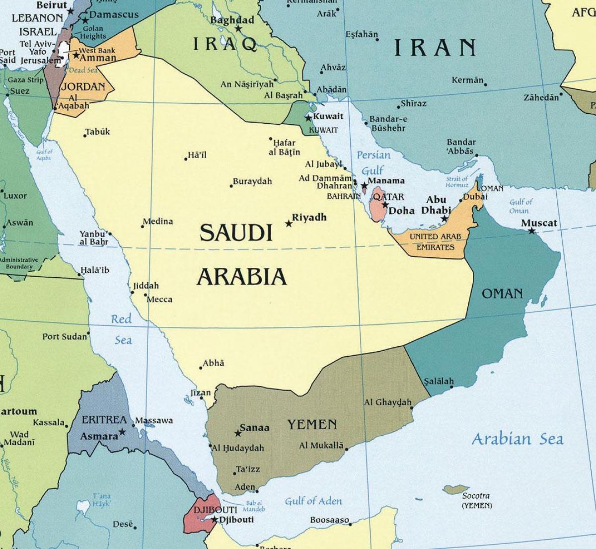 Mapa ng Saudi Arabia lokasyon