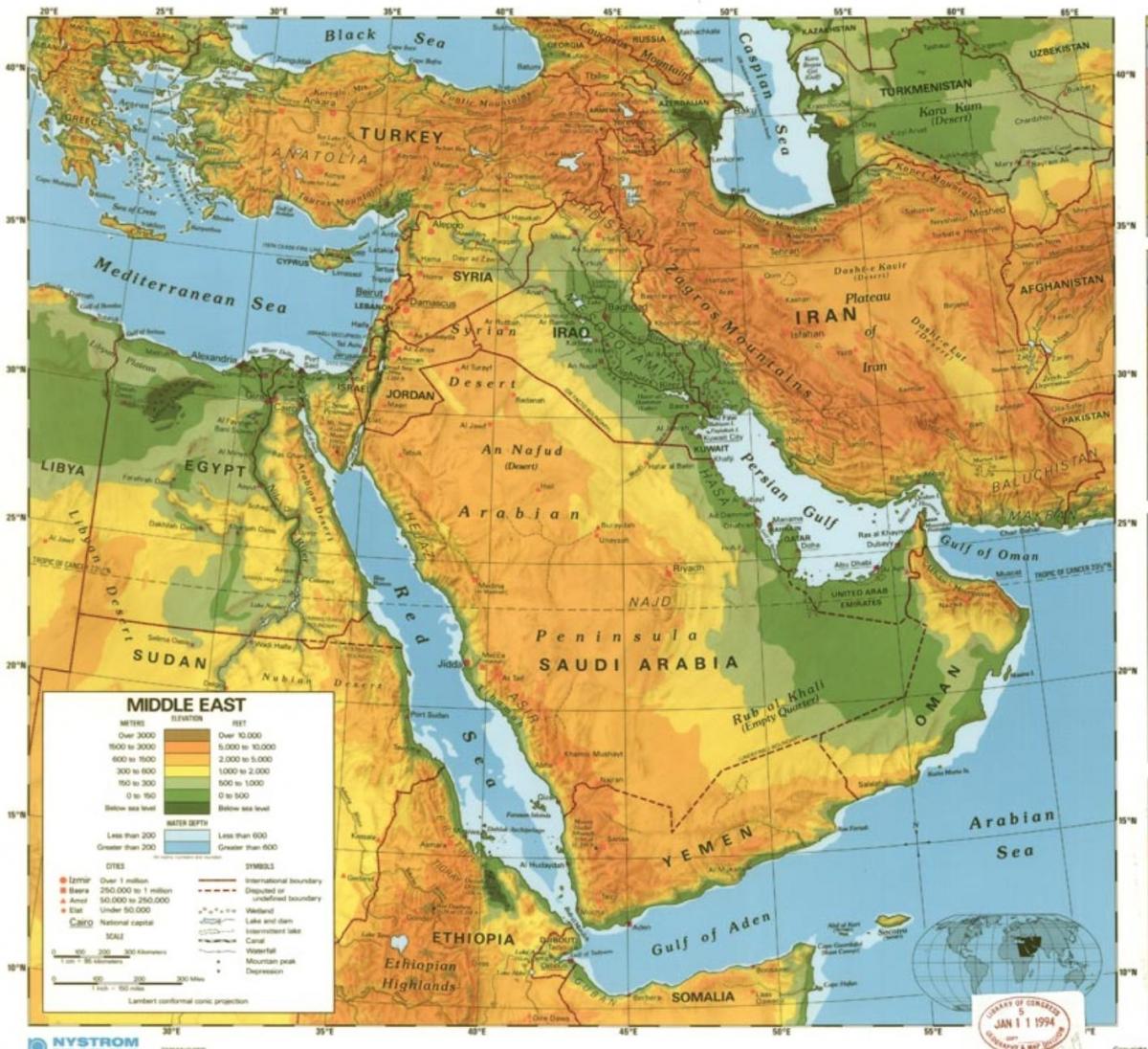 Mapa ng Saudi Arabia ng disyerto