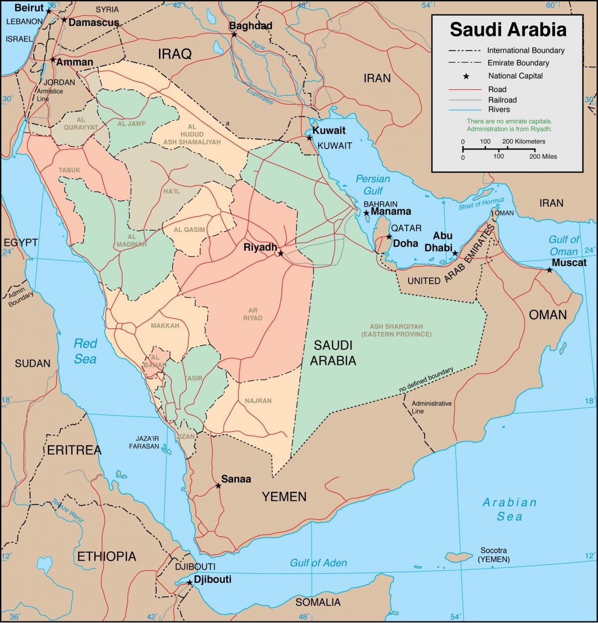 Saudi Arabia rehiyon mapa