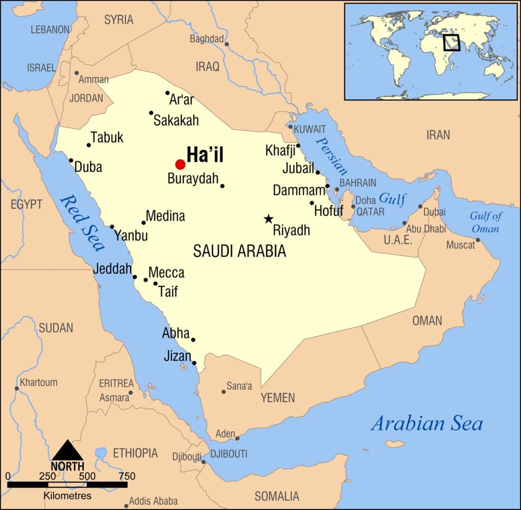 mapa ng hail Saudi Arabia
