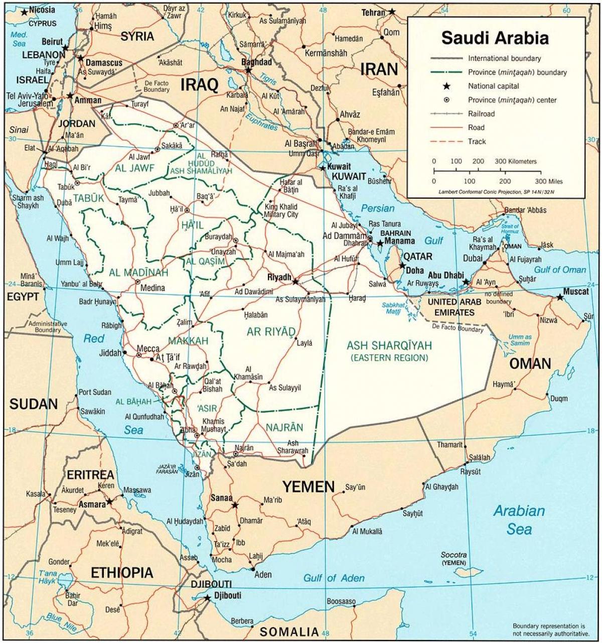 Mapa ng Saudi Arabia pampulitika