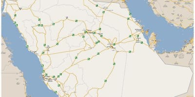 Mapa ng detalyadong Saudi Arabia