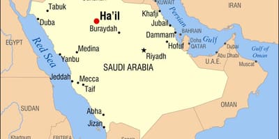 Mapa ng hail Saudi Arabia