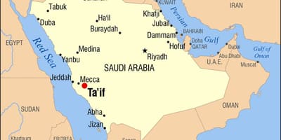 Saudi Arabia lungsod ng taif mapa