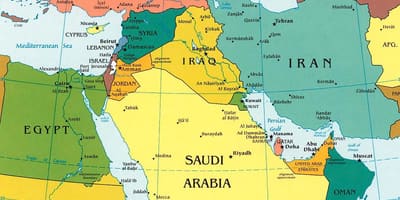 Mapa ng Saudi Arabia nakapalibot na mga bansa