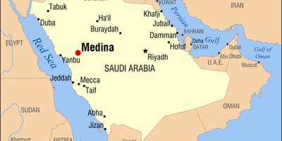 Mapa ng medina sa Saudi Arabia