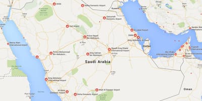Saudi Arabia paliparan ng mapa