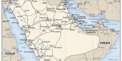 Mapa ng Saudi Arabia bansa