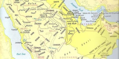 Mapa ng Saudi Arabia tribo